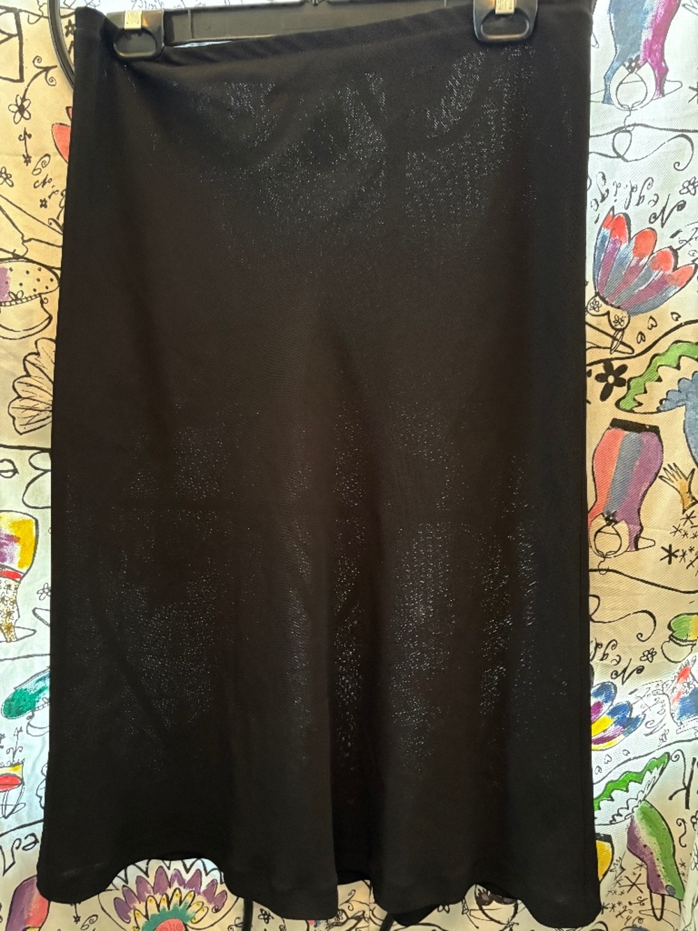 Mario Serrani poly pull on sheer flare skirt